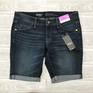 NWT MOSSIMO Mid Rise Bermuda Denim Shorts